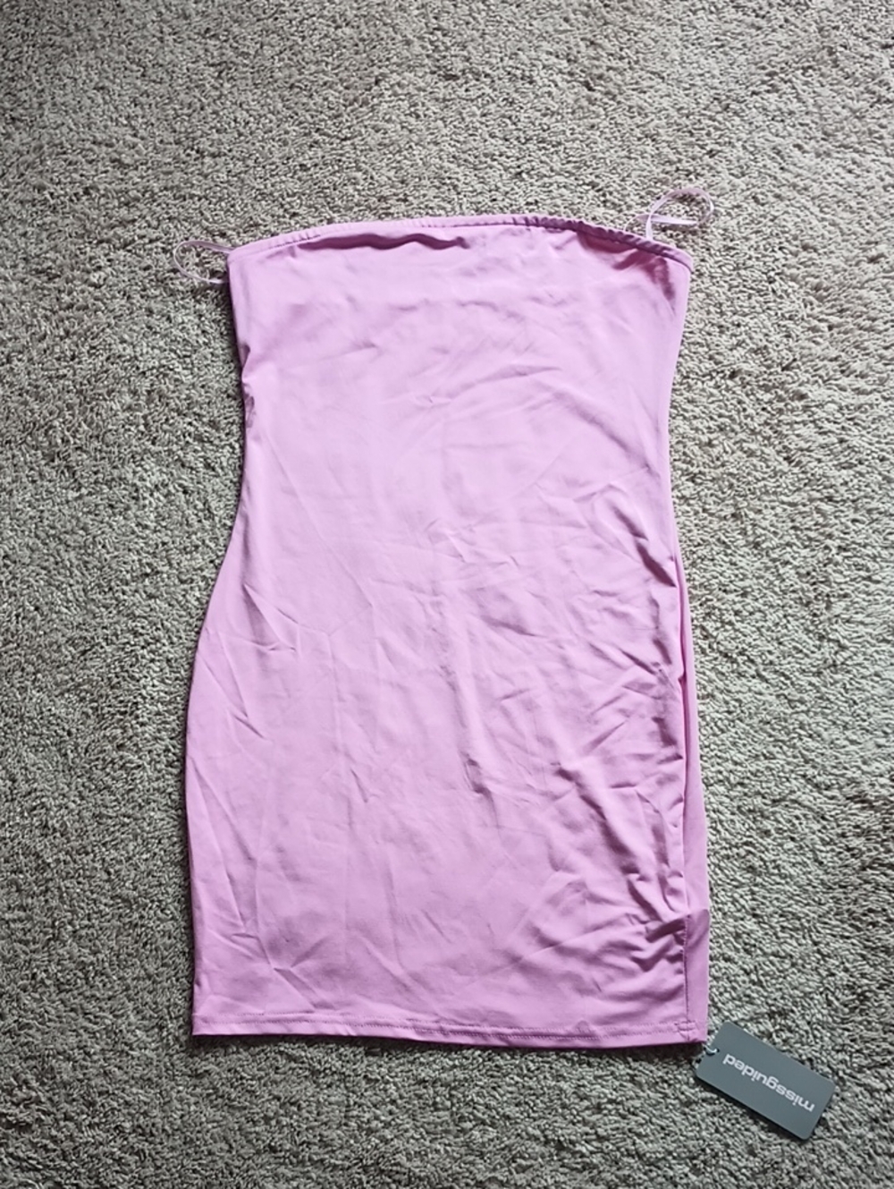 Missguided Lilac Strapless Bodycon Mini Dress
